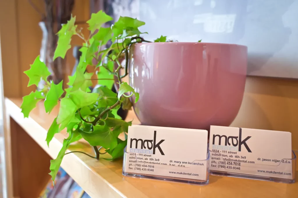 Business card with artificial plant